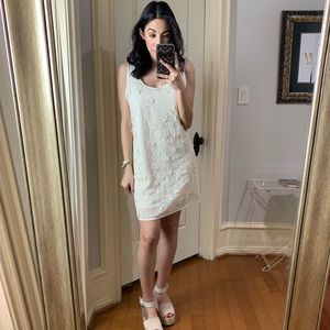 Ivory lace shift dress